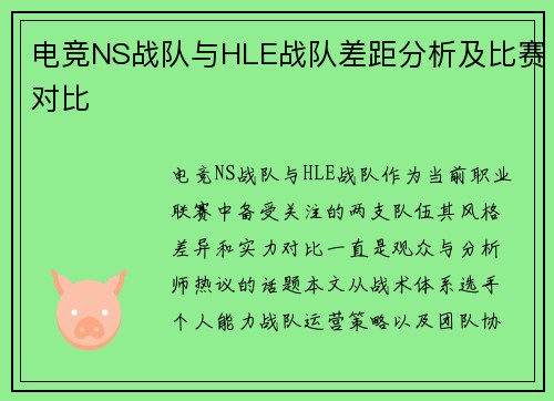电竞NS战队与HLE战队差距分析及比赛对比